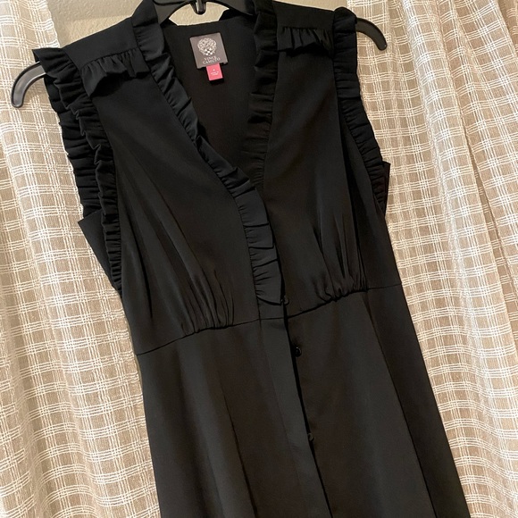 Vince Camuto sleeveless black dress with ruffles, size 4 - Picture 2 of 3